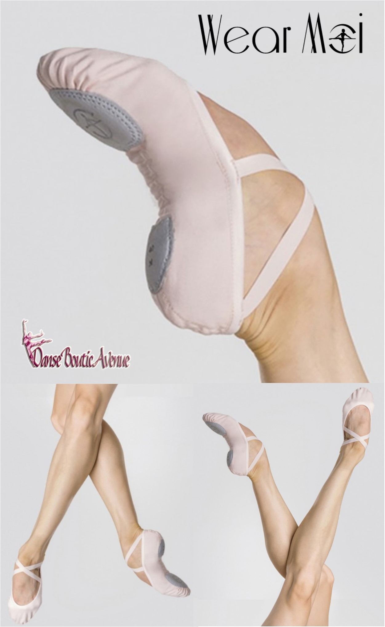 Chaussons de danse stretch Wear Moi Ceres rose - Mademoiselle Danse